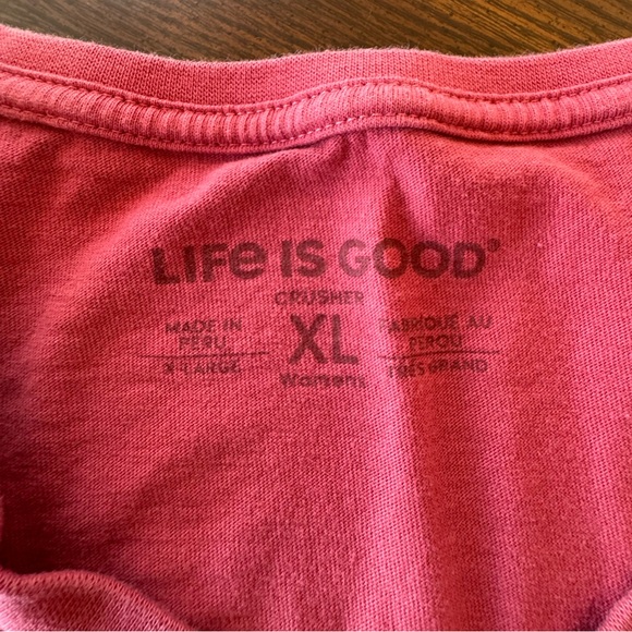 Life Is Good Coral T-Shirt - Picture 3 of 3